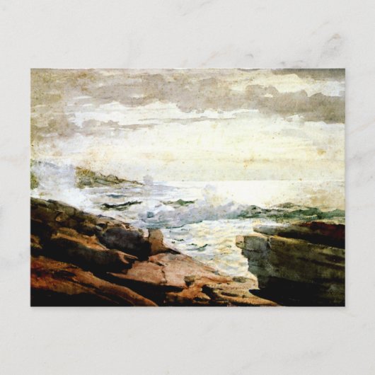 Carte Postale Vagues sur une côte rocheuse, oeuvre de Winslow Ho (Devant)