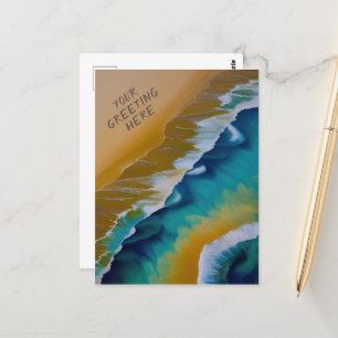 Carte Postale Vagues sur une plage de sable toute occasion