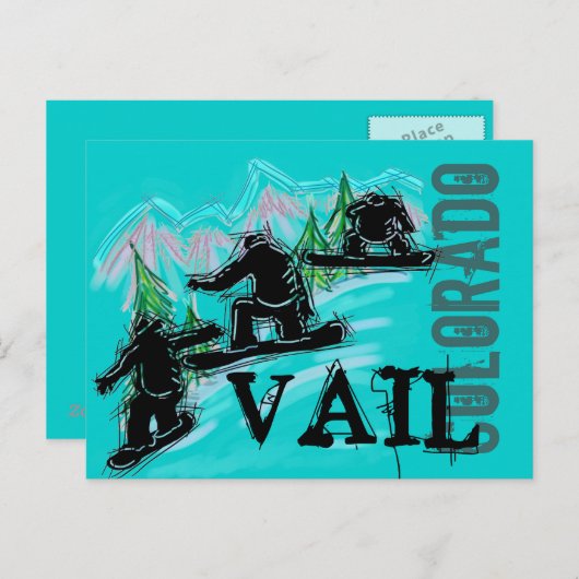 Carte postale Vail Colorado snowboard (Devant / Derrière)