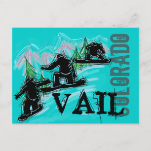 Carte postale Vail Colorado snowboard