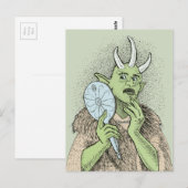 Carte Postale Vain Ogre avec miroir main (Devant / Derrière)
