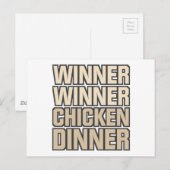 Carte Postale Vainqueur du dîner de poulet (Devant / Derrière)