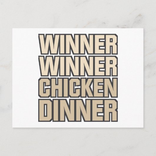 Carte Postale Vainqueur du dîner de poulet (Devant)