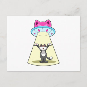 Carte Postale Vaisseau spatial chat