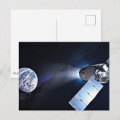 Carte Postale Vaisseau spatial Dragon Xl avec la planète Terre a (Devant / Derrière)