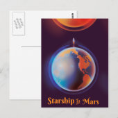 Carte Postale Vaisseau spatial vers Mars (Devant / Derrière)