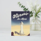 Carte Postale Vaisseau spatial vers Mars, voyage spatial de styl (Debout devant)
