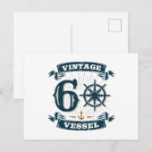 Carte Postale Vaisseau Vintage 60e Anniversaire 60 Ans (Devant / Derrière)