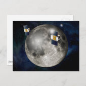 Carte Postale Vaisseaux jumeaux en orbite autour de la Lune. (Devant / Derrière)
