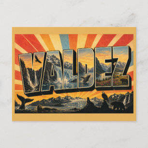 Carte Postale Valdez Alaska Fjord Glacier Cascade d'eau Art