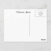 Carte postale Valencia Espagne (Dos)