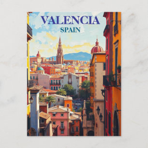 Carte Postale Valencia Espagne Travel Art Vintage