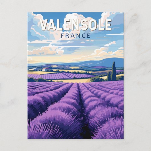 Carte Postale Valensole France Voyage Art Vintage (Devant)
