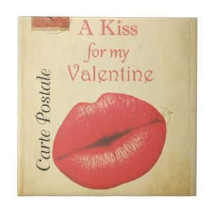 Carte Postale Valentijn Kiss Tegeltje