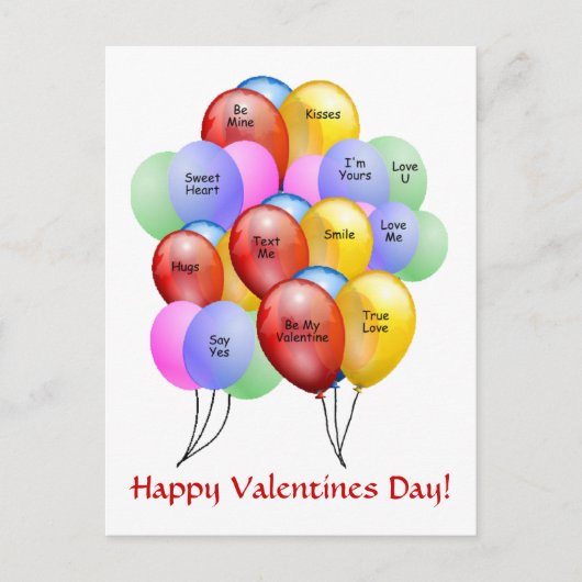 Carte postale Valentine Balloons (Devant)