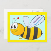 Carte postale Valentine Bee pour enfants, petits-e (Devant / Derrière)