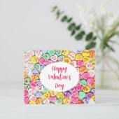 Carte Postale Valentine Candy Hearts Love Quotes (Debout devant)