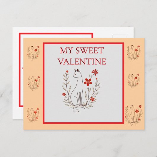 Carte postale Valentine Cat (Devant / Derrière)