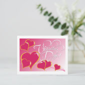 Carte postale Valentine Coeurs roses (Debout devant)