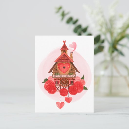 Carte postale Valentine Cuckoo Clock (Debout devant)