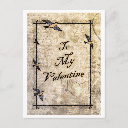 Carte postale Valentine de style victorien vintage (Devant)