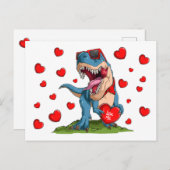Carte Postale Valentine Dinosaur (Devant / Derrière)