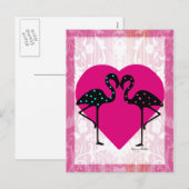 Carte postale Valentine Flamants roses (Devant / Derrière)