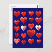 Carte Postale Valentine Hearts (Devant / Derrière)