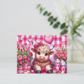 Carte postale Valentine Highland Cow (Debout devant)
