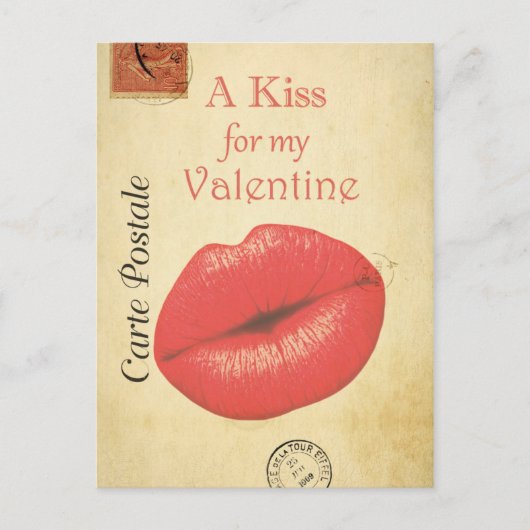Carte Postale Valentine Kiss (Devant)