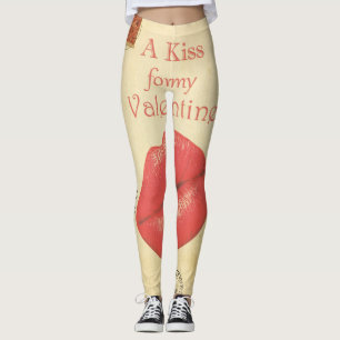 Carte Postale Valentine Kiss Leggings femmes