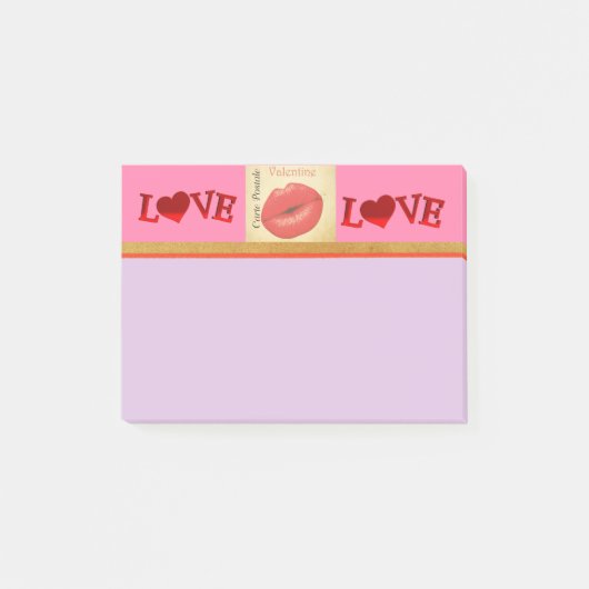 Carte Postale Valentine Kiss Post-It Notes (Devant)