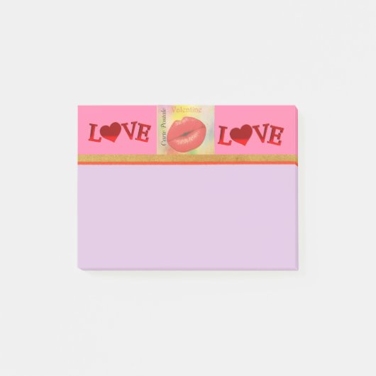Carte Postale Valentine Kiss Post-It Notes (Devant)