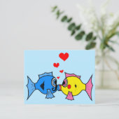 Carte postale Valentine Kissing Fish in Love (Debout devant)