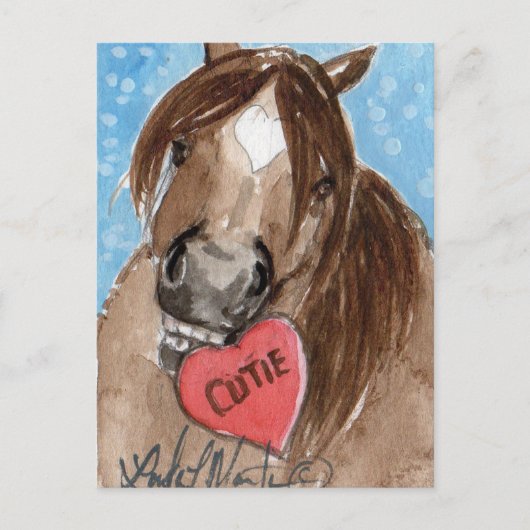 Carte postale Valentine Pony Brown (Devant)