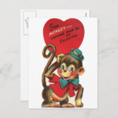 Carte postale valentine pour enfants vintages (Devant / Derrière)
