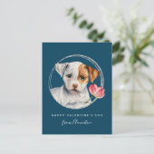 Carte Postale Valentine Puppy Flower de vacances (Debout devant)