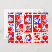 Carte Postale Valentine Retro Love Hugs Motif (Devant / Derrière)