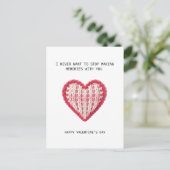 Carte Postale Valentine’s Day Card – Knit Heart Design (Debout devant)
