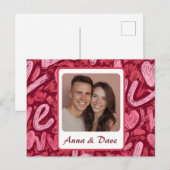 Carte Postale Valentine’s Day Custom Photo & Name Card (Devant / Derrière)