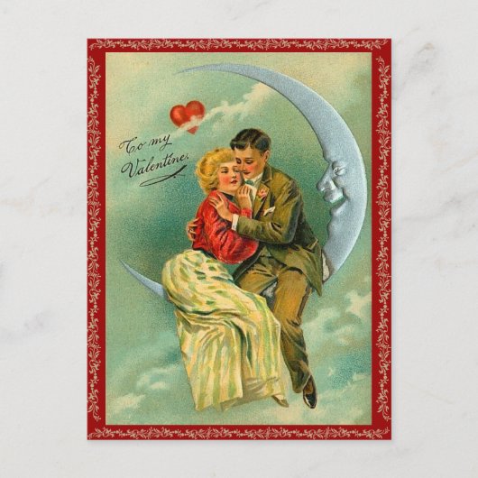 Carte postale Valentine sur la lune pour vous (Devant)