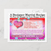 Carte postale Valentine Surprise Martini Recette (Devant / Derrière)