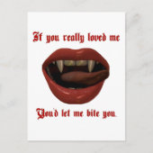 Carte Postale Valentine Vampire Laissez-Moi Vous Citer Goth Loth (Devant)