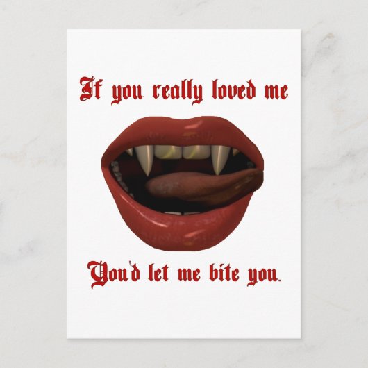 Carte Postale Valentine Vampire Laissez-Moi Vous Citer Goth Loth (Devant)