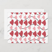 Carte Postale Valentines Coeurs Doodles Dots Motif (Devant / Derrière)