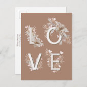 Carte Postale Valentines d'AMOUR florales (Devant / Derrière)