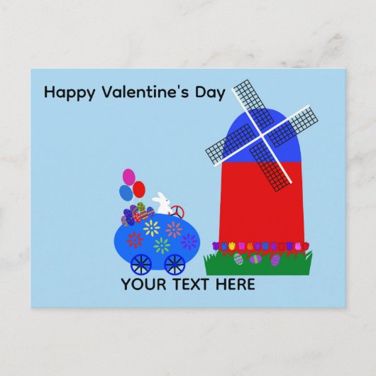 Carte Postale Valentine's Day Bunny Egg Car #4 Postcard (Devant)