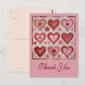 Carte Postale Valentine's Day Themed Quilting Pattern Patchwork (Devant / Derrière)