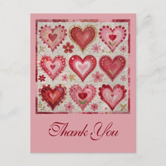 Carte Postale Valentine's Day Themed Quilting Pattern Patchwork (Devant)