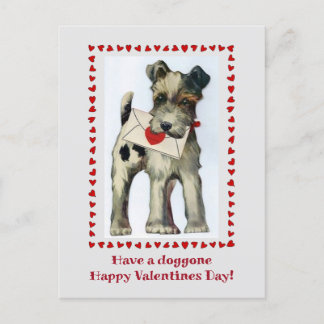 Carte Postale Valentines de Chien de Terrier vintage